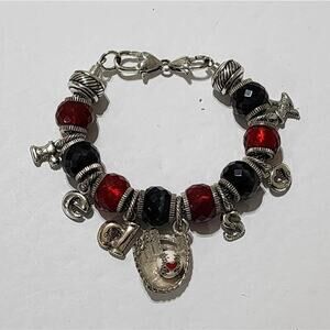 Brighton‎ red & black Red Sox baseball charm bracelet